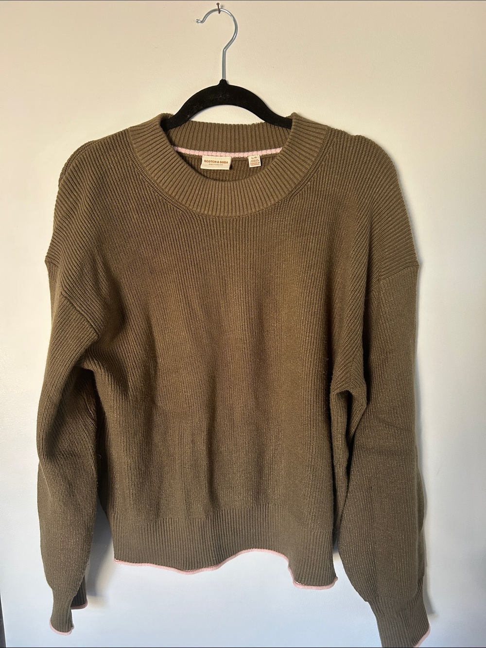 Scotch & Soda Olive Ribbed Sweater